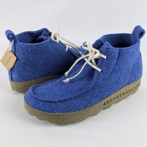 Asportuguesas Cody Ankle Boots Lace Up Natural Wool Royal Blue EU7 US 6-6.5 NWT